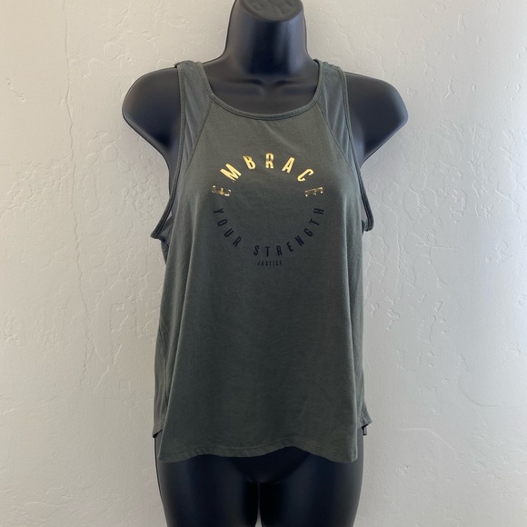 Embrace Your Strength Tank Top Green Size 14-16 - Picture 1 of 7